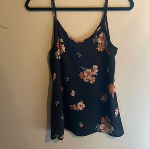 Forever 21 Black flower tank top